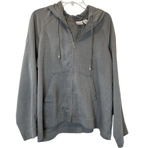 Isaac Mizrahi Target Hooded Lightweight Jacket Gray Normcore Layers Size XL
